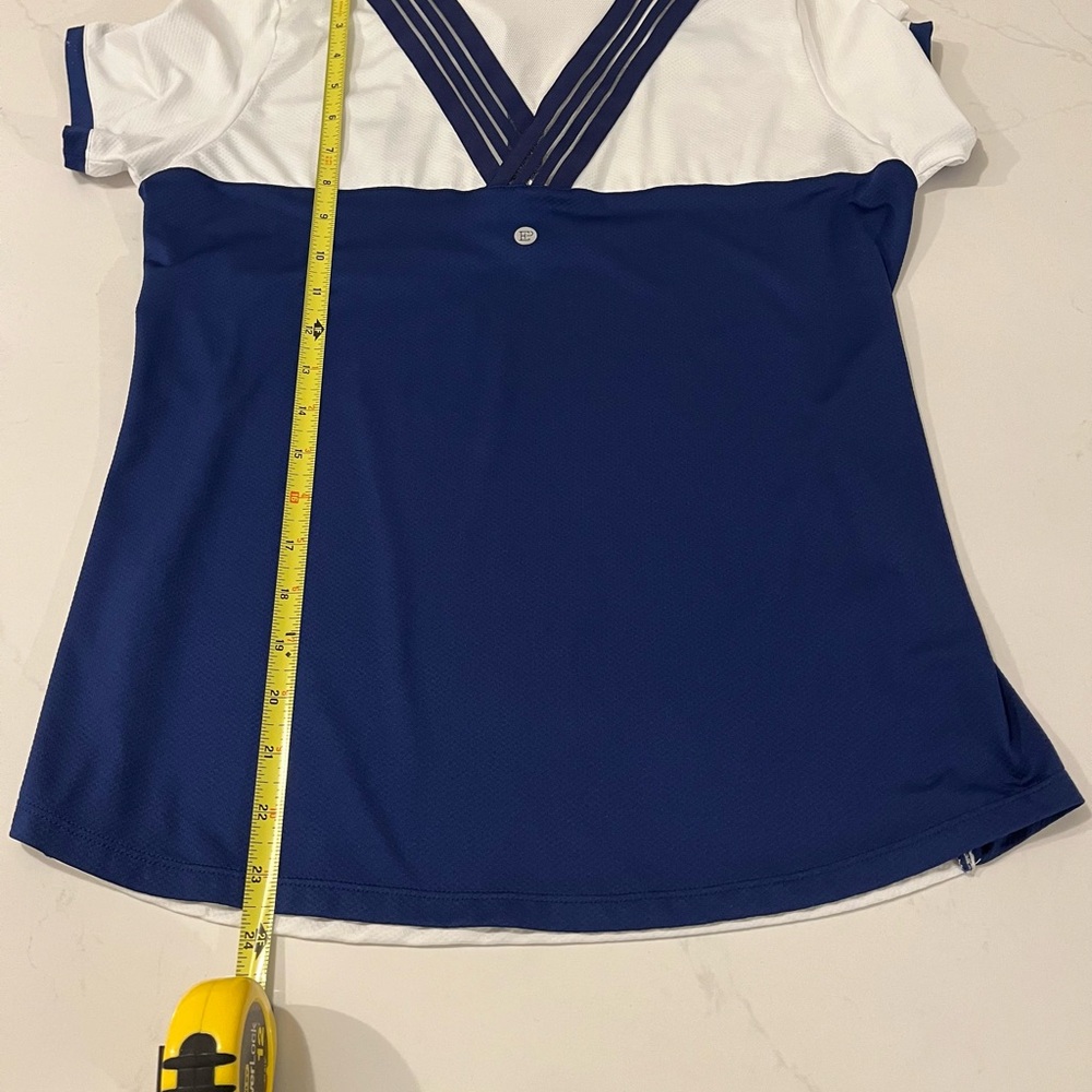 EP New York Polo Shirt Women’s Small White Blue Golfing Activewear Logo - Picture 8 of 9